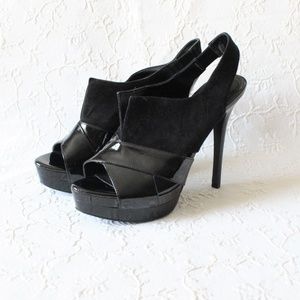 JESSICA SIMPSON Peep-Toe Platform Sling Pumps